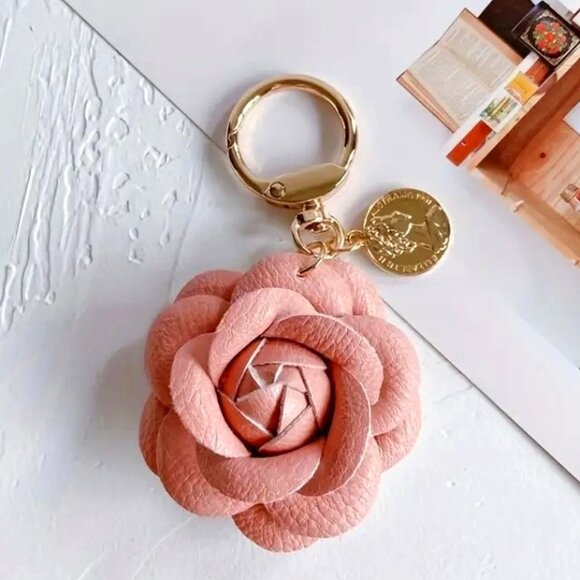 Peach Rose Bag Charm - Picture 1 of 1